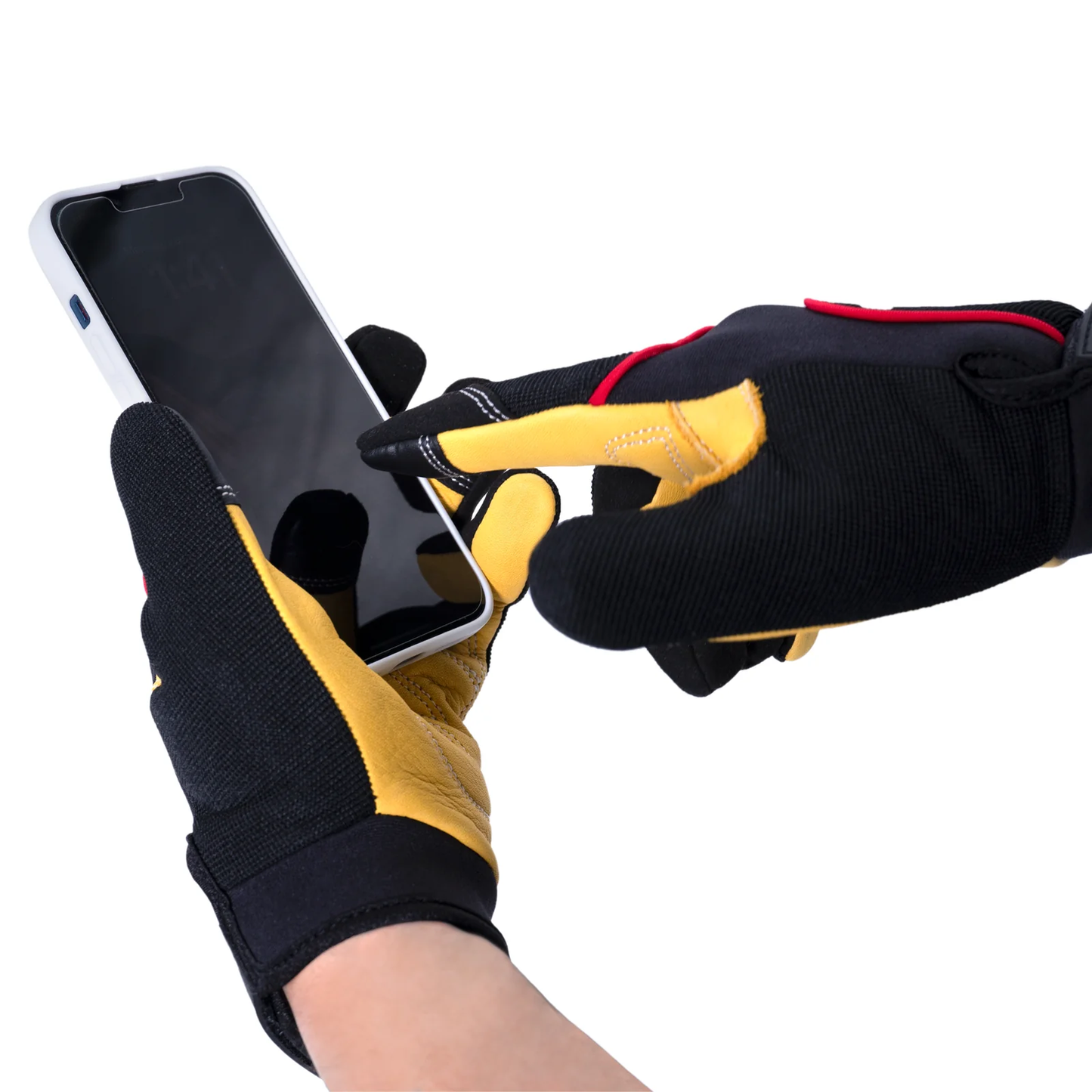 Touchscreen Safety Work Gloves – Leather Palms, Durable & Breathable