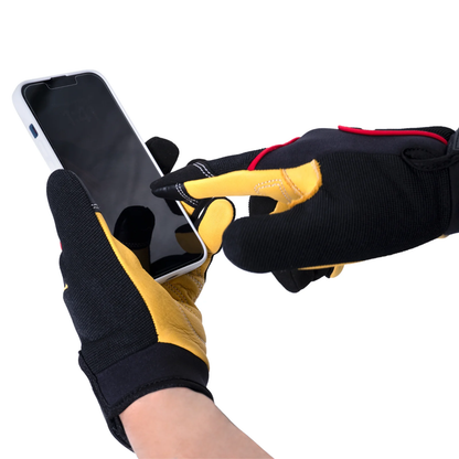Touchscreen Safety Work Gloves – Leather Palms, Durable & Breathable