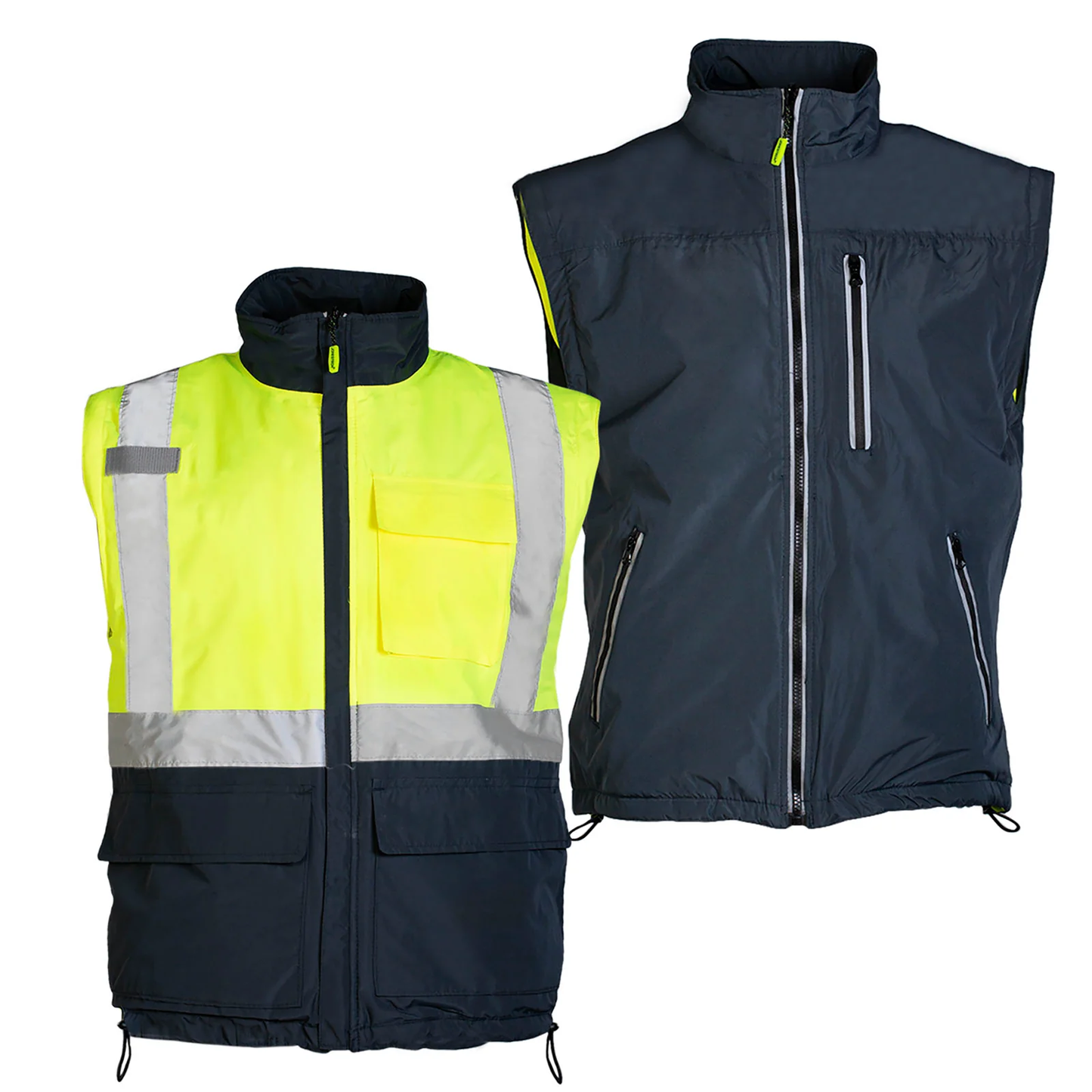 Men's 4-in-1 Reversible High-Visibility Safety Jacket – ANSI Class 3, Insulated & Weatherproof