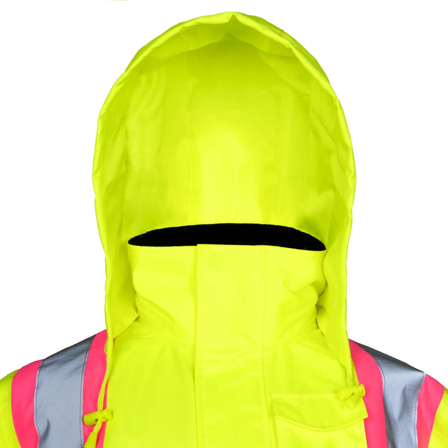 Women's ANSI Class 3 Waterproof Insulated Safety Jacket – Hi-Vis with Pink Contrast