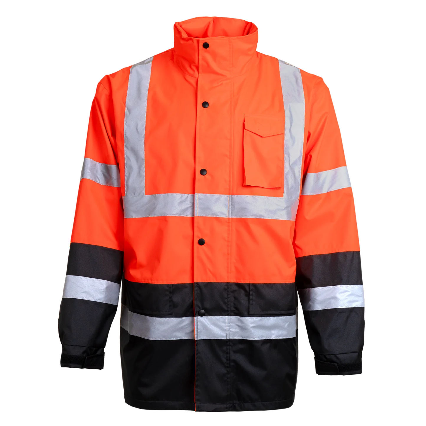 High-Visibility Waterproof Raincoat – ANSI Class 3, Wind-Resistant & Reflective
