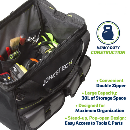 30L Heavy-Duty Tool Bag – Multi-Purpose Storage with 22 Pockets & Reinforced Base