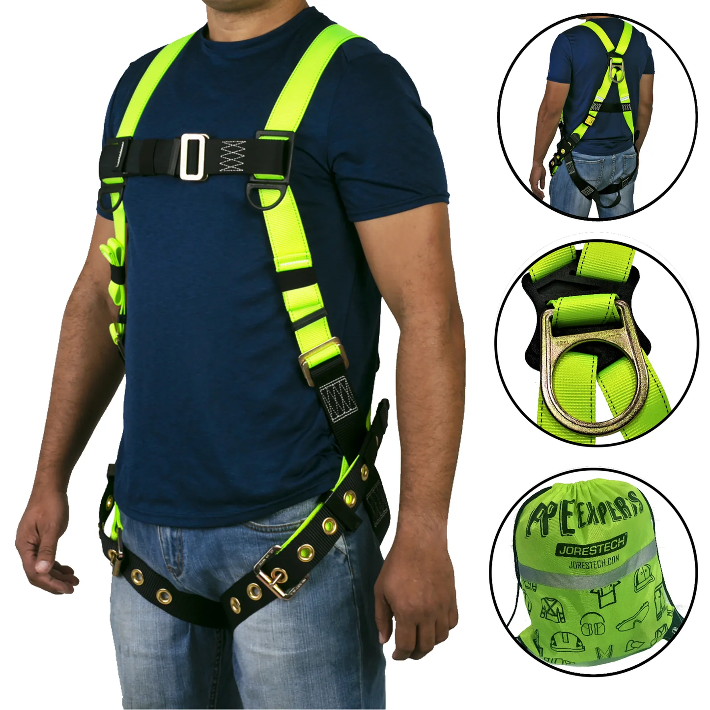 High-Visibility Full-Body Safety Harness – ANSI Z359.11-2014 Certified