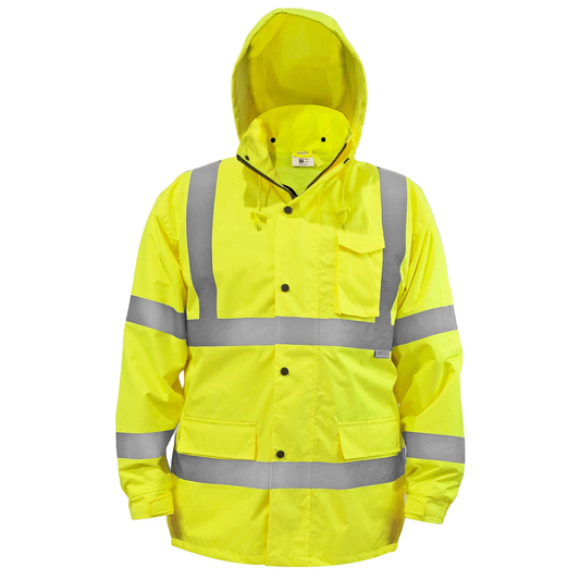 High-Visibility Waterproof Rain Jacket – ANSI Class 3, Wind-Resistant & Reflective