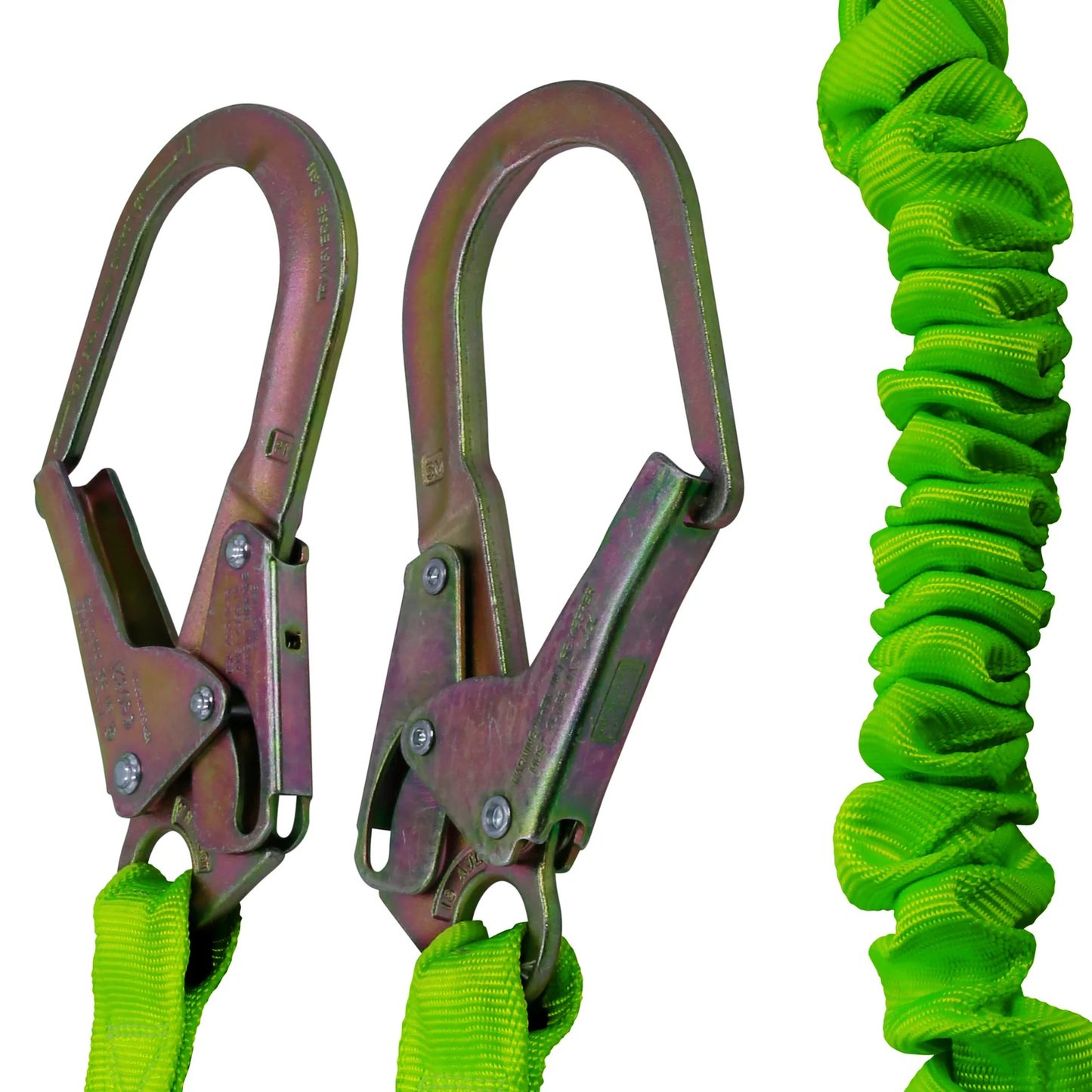 Twin-Legged Shock-Absorbing Lanyard – ANSI-Certified Fall Protection with High-Performance Hooks