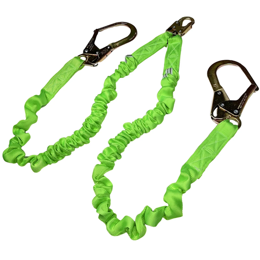 Twin-Legged Shock-Absorbing Lanyard – ANSI-Certified Fall Protection with High-Performance Hooks