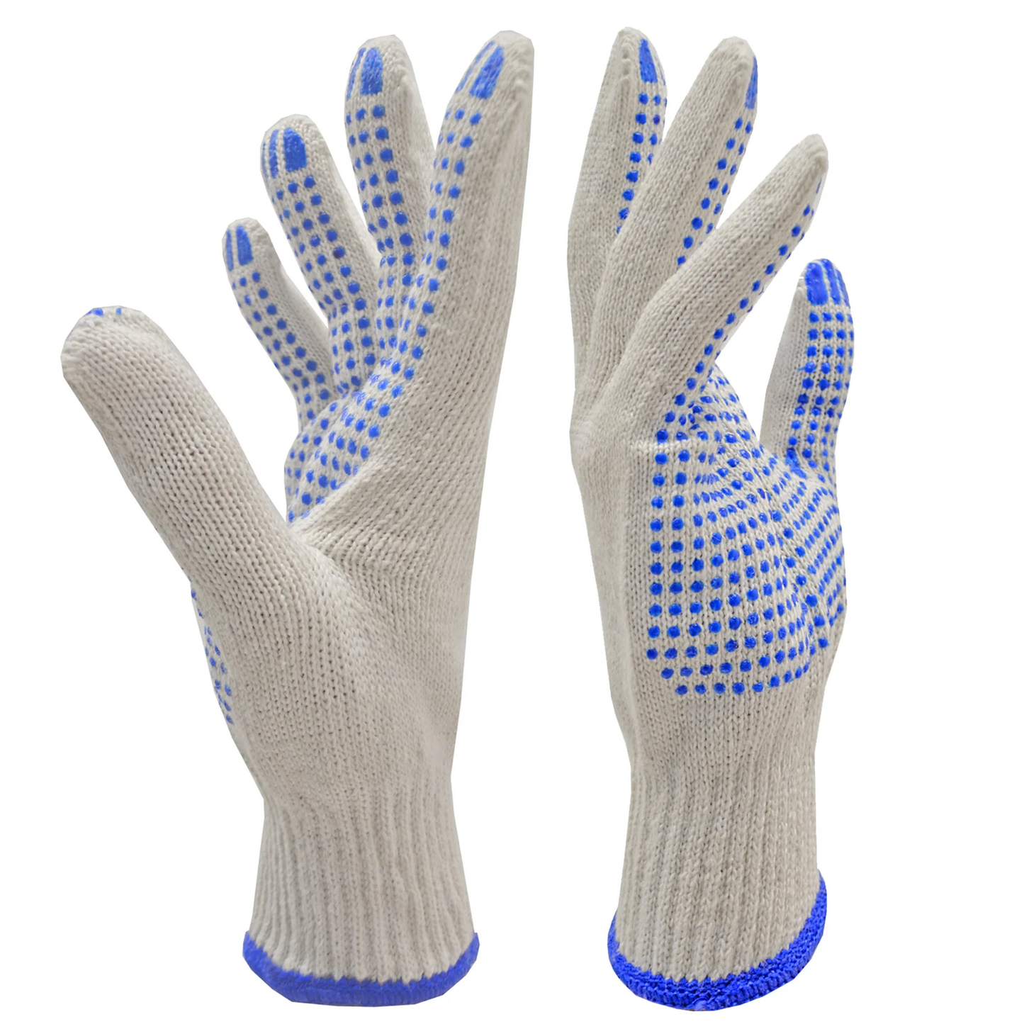 Multi-Purpose Knitted Work Gloves with Anti-Slip PVC Dots – Durable & Flexible