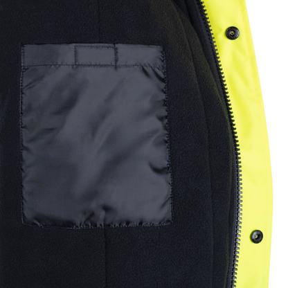 ANSI Class 3 High-Visibility Safety Jacket – Fleece-Lined, Waterproof & Reflective