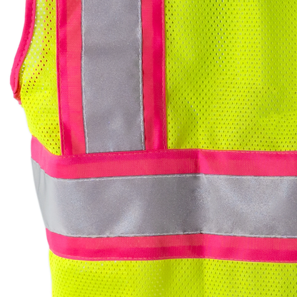 High-Visibility Yellow & Pink Safety Vest – ANSI Class 2, Reflective & Customizable