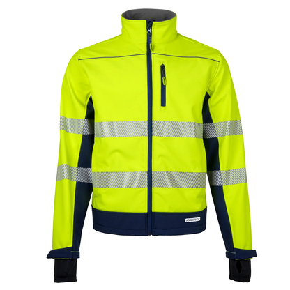 ANSI Class 3 High-Visibility Softshell Safety Jacket – Fleece-Lined, Windproof & Water-Resistant
