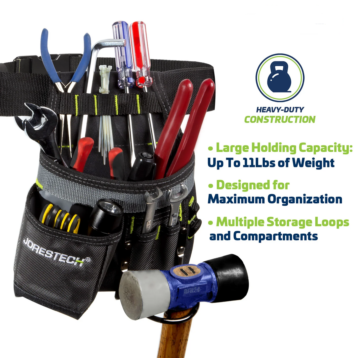 Heavy-Duty Tool Belt with Adjustable Strap – Multi-Pocket Tool Pouch for Organized Storage