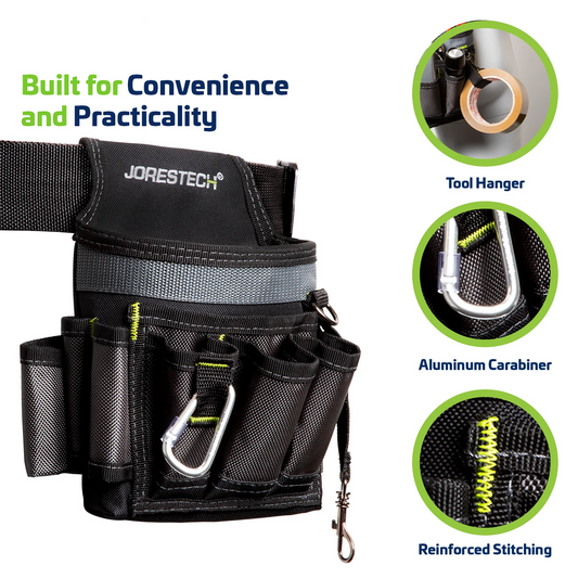 Heavy-Duty Tool Belt with Adjustable Strap – Multi-Pouch Tool Organizer for Construction