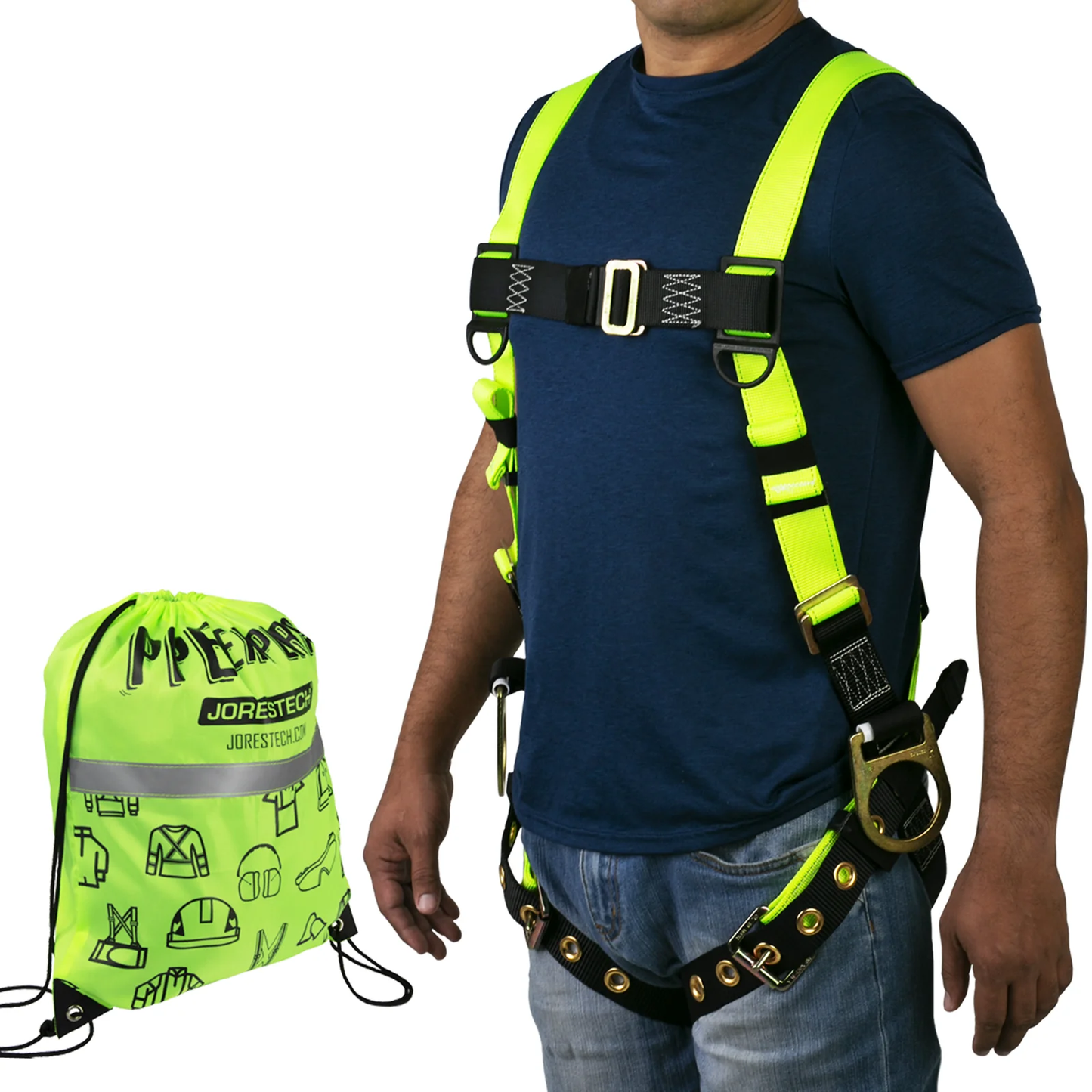 3D Ring High-Visibility Full-Body Safety Harness 04 – ANSI Z359.11-2014 Fall Protection