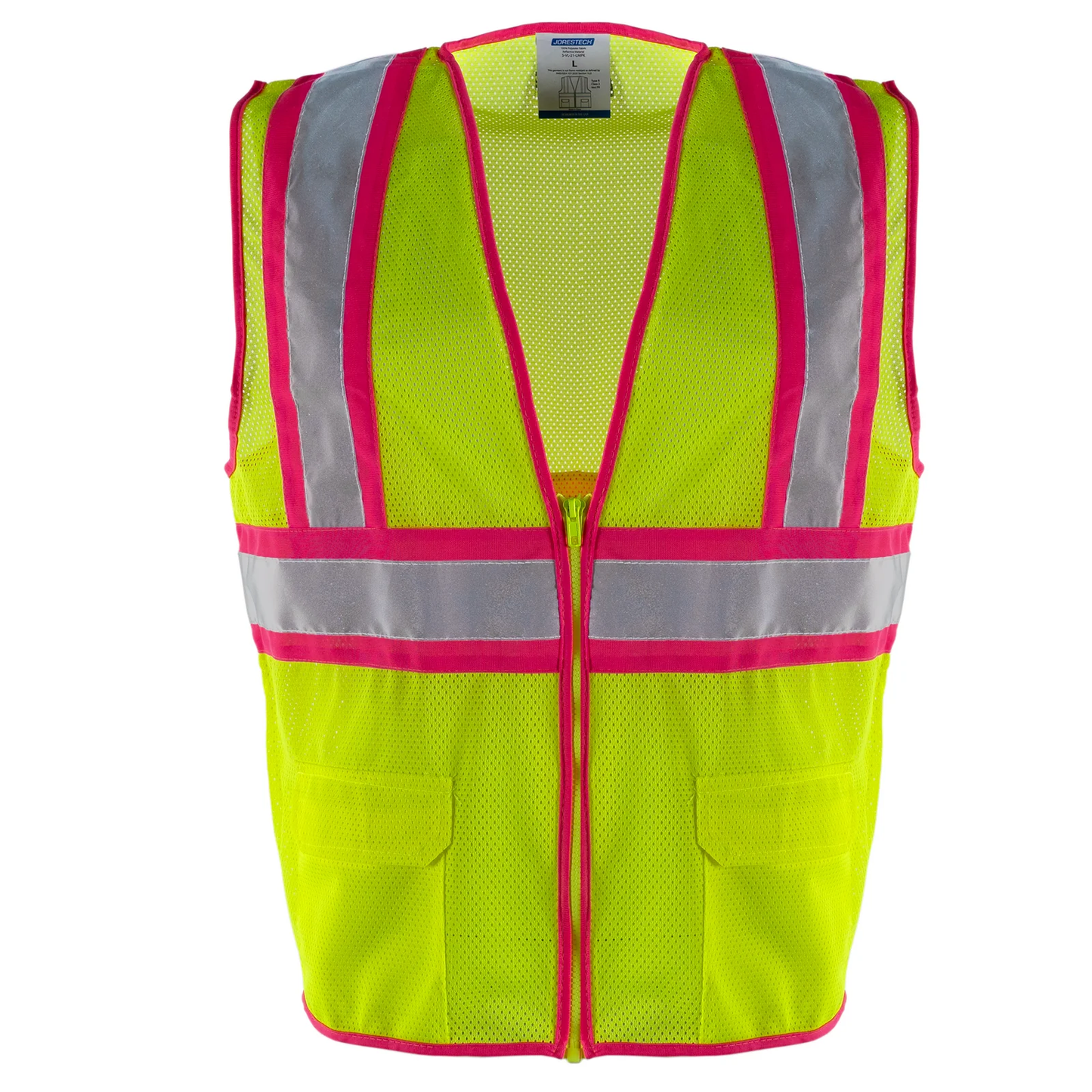 High-Visibility Yellow & Pink Safety Vest – ANSI Class 2, Reflective & Customizable