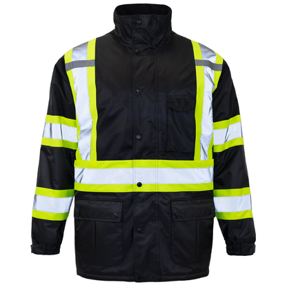 ANSI Class 3 High-Visibility Insulated Safety Jacket – Waterproof & Reflective