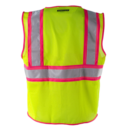 High-Visibility Yellow & Pink Safety Vest – ANSI Class 2, Reflective & Customizable
