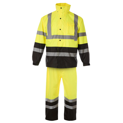 High-Visibility Waterproof Rain Gear Set – ANSI Class 3 & Class E for All-Weather Protection