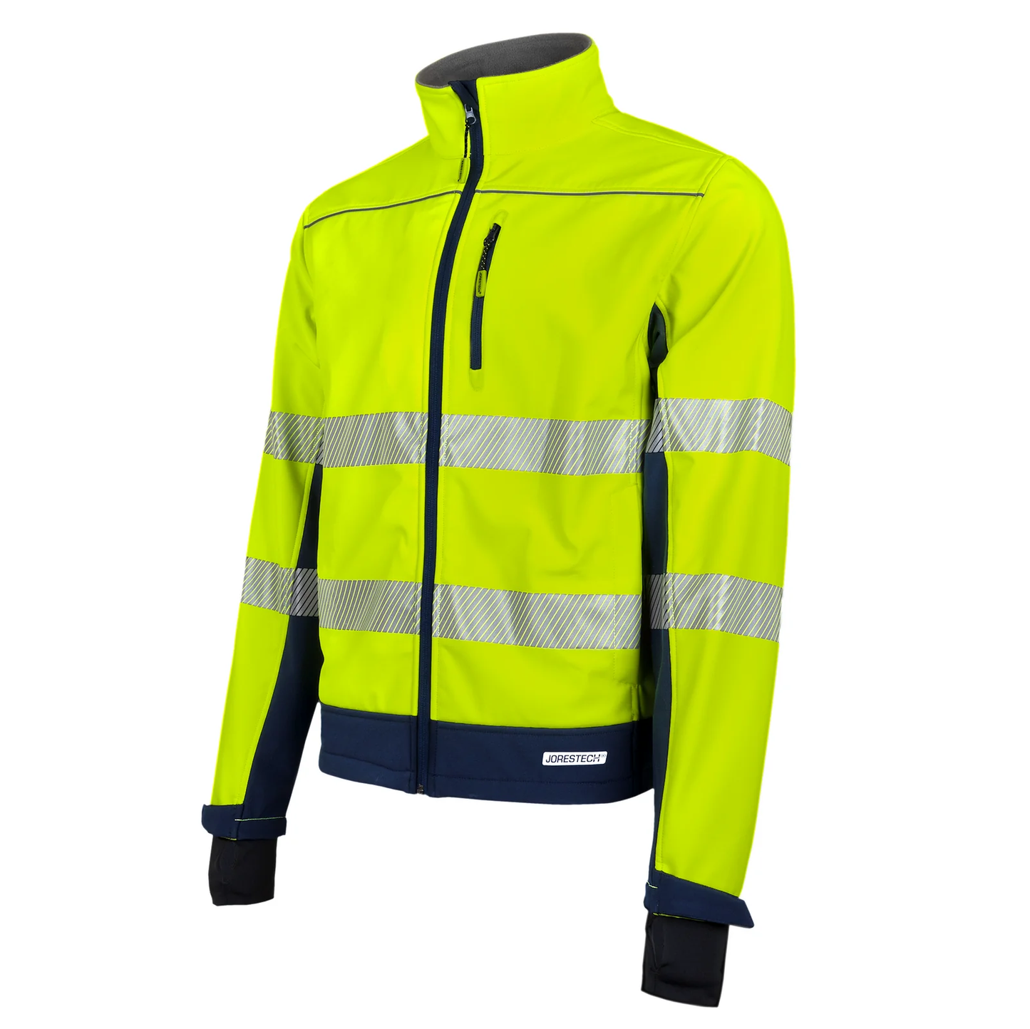ANSI Class 3 High-Visibility Softshell Safety Jacket – Fleece-Lined, Windproof & Water-Resistant