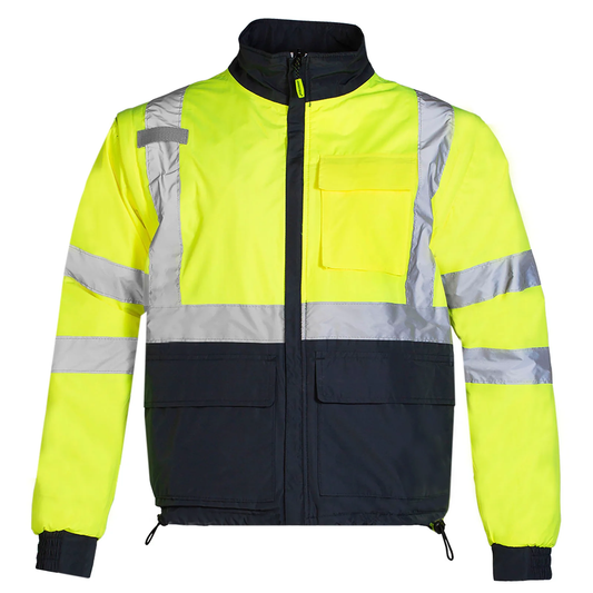 Men's 4-in-1 Reversible High-Visibility Safety Jacket – ANSI Class 3, Insulated & Weatherproof
