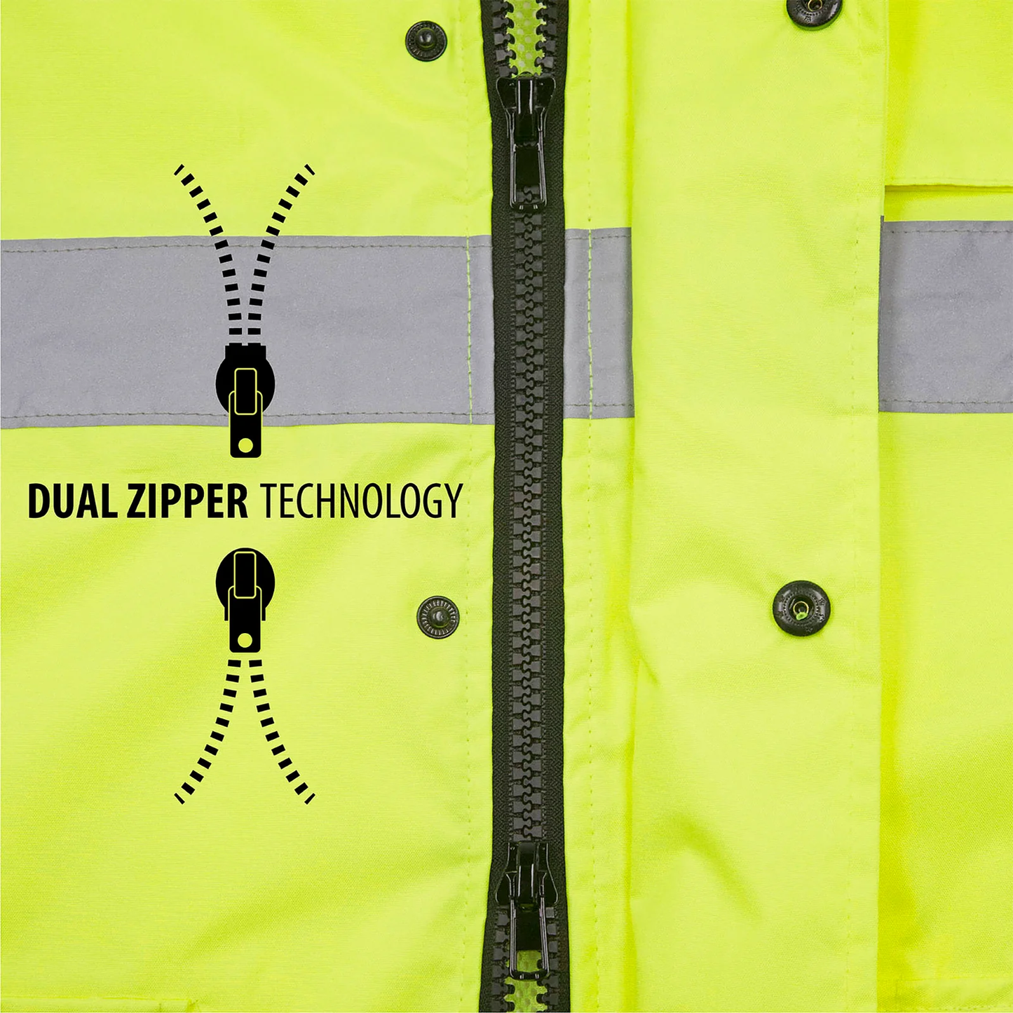 High-Visibility Waterproof Rain Jacket – ANSI Class 3, Wind-Resistant & Reflective