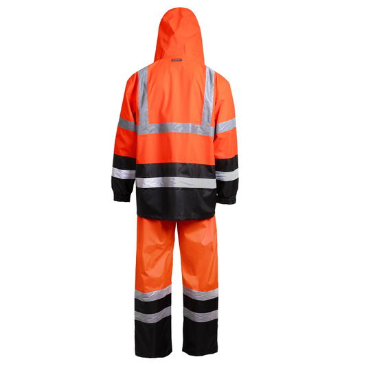 High-Visibility Waterproof Rain Gear Set – ANSI Class 3 & Class E for All-Weather Protection