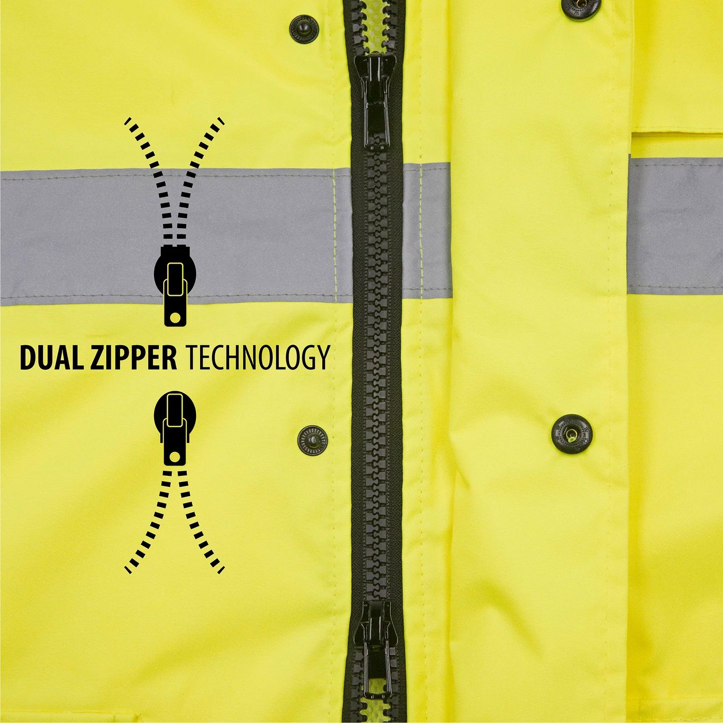 High-Visibility Waterproof Raincoat – ANSI Class 3, Wind-Resistant & Reflective
