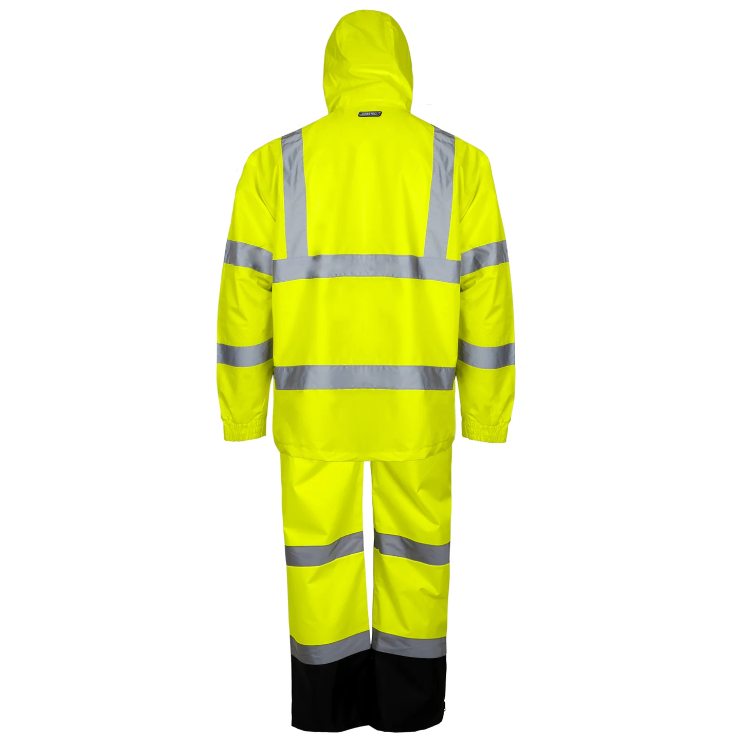 High-Visibility Waterproof Rain Set – ANSI Class 3 Safety Jacket paired with Overall Pants
