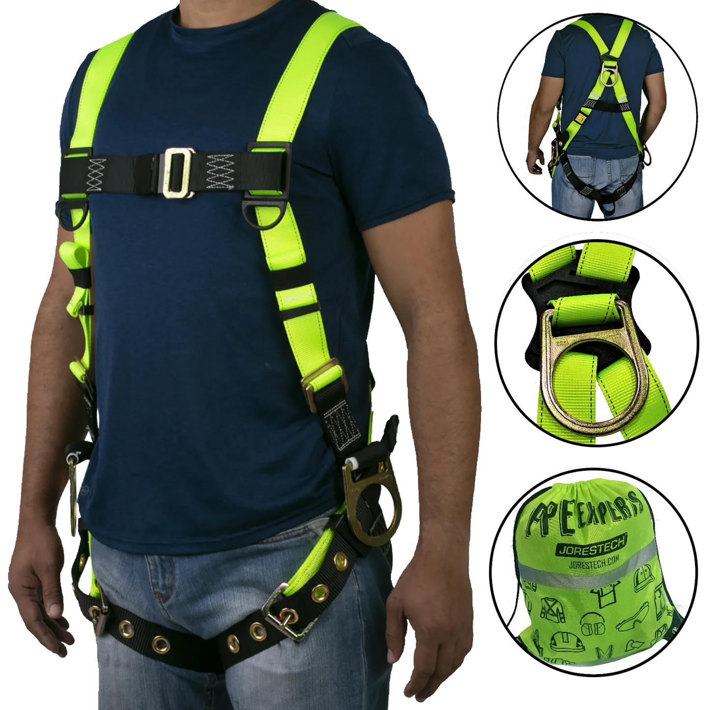 3D Ring High-Visibility Full-Body Safety Harness 04 – ANSI Z359.11-2014 Fall Protection