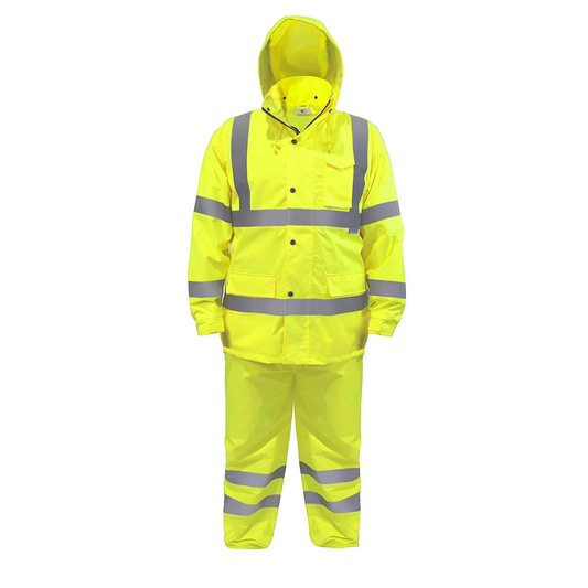 High-Visibility Waterproof Rain Set – ANSI Compliant Jacket & Pants for Ultimate Protection